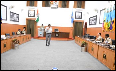 Sh. Ramesysh Sharma, Soft Skill Trainer, in an indoor session.