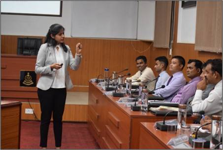 Miss. Megha Gupta (Co- Founder) Skilltree Solutions in an indoor session