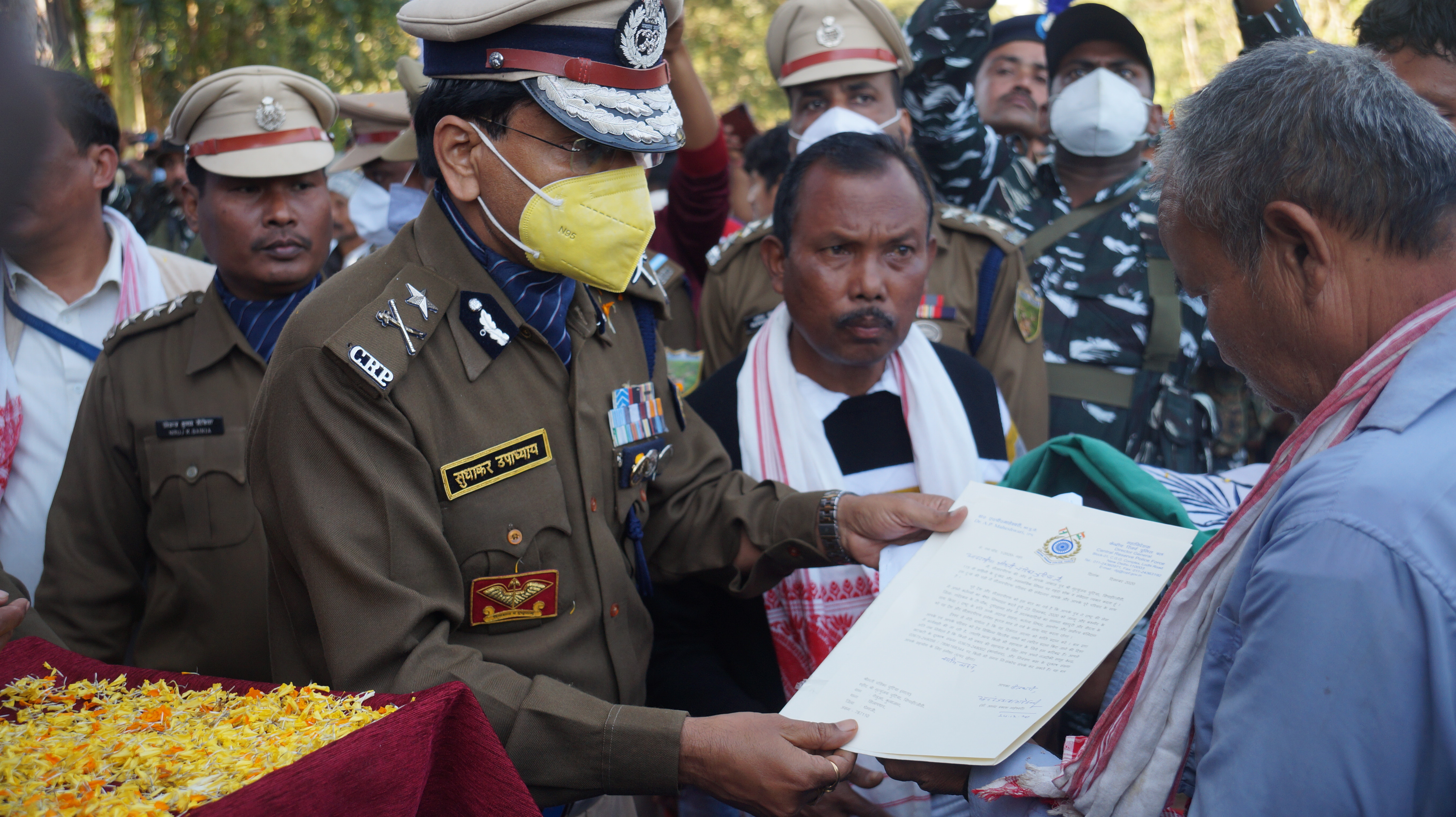   Funeral rites of No. 175351689 CT/GD Mritunjoy Chetia of 115 Bn. attended by Shri Sudhakar Upadhyay, IG, Ops Sector, Jorhat on…